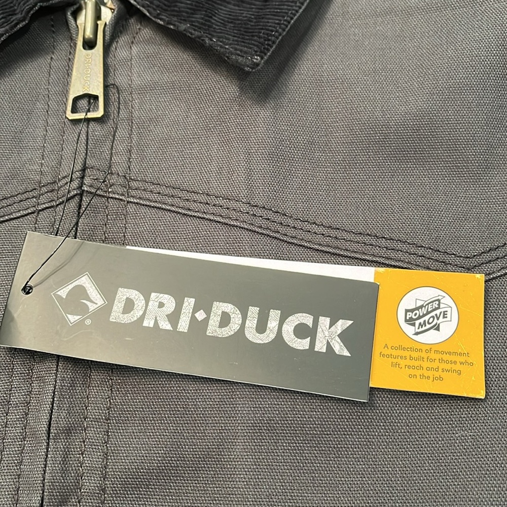 DRI DUCK Men's Charcoal Yellowstone Power Move Canvas Jacket/NWT/L - Picture 11 of 16